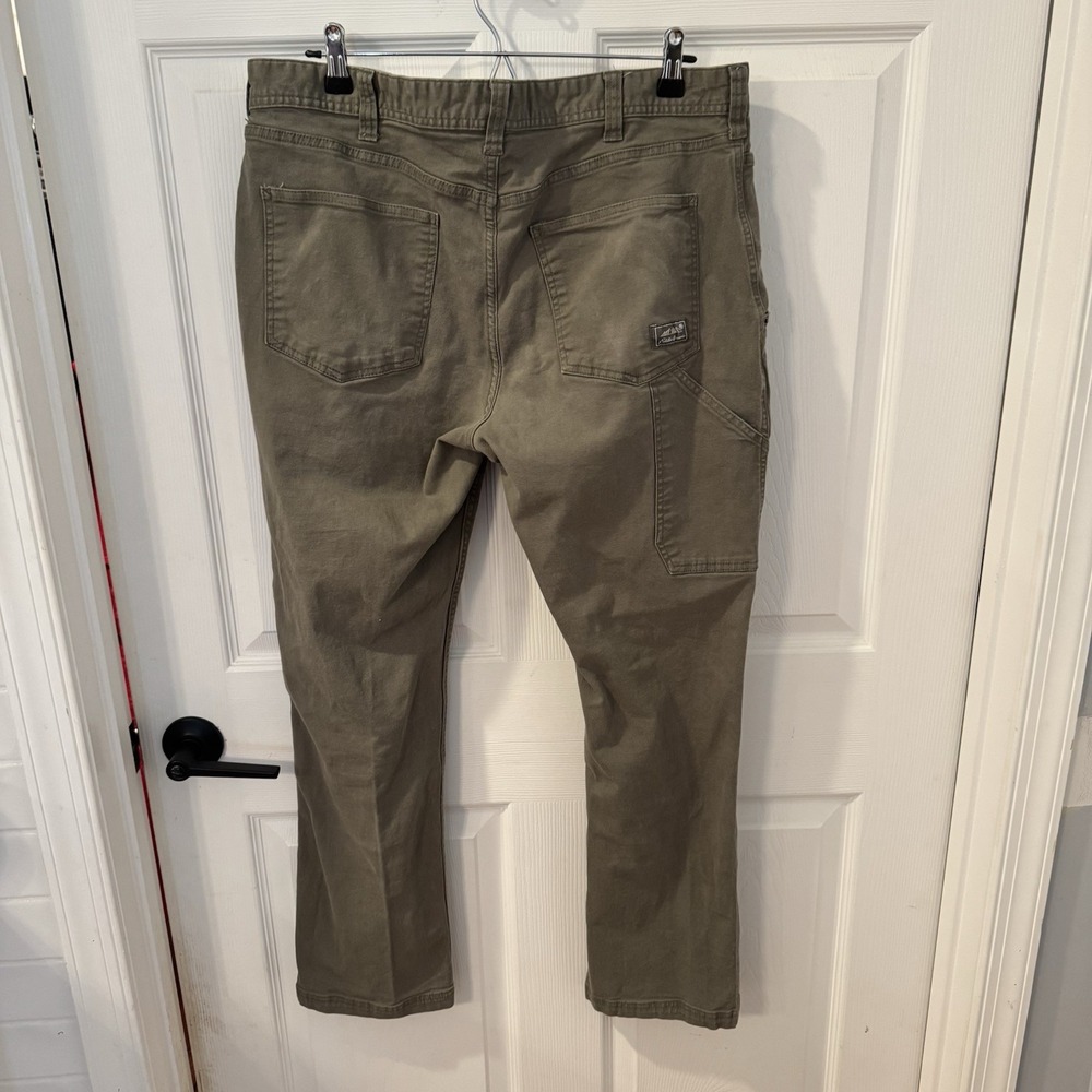 Eddie Bauer Men Pants 36x32 (36x29)Tan Khaki Utility Pants Carpenter Canvas - Picture 3 of 13